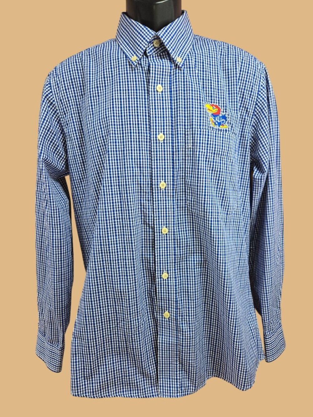 Kansas Jayhawks Antigua Mens Blue Shirt Medium